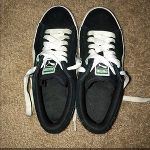 black suede pumas